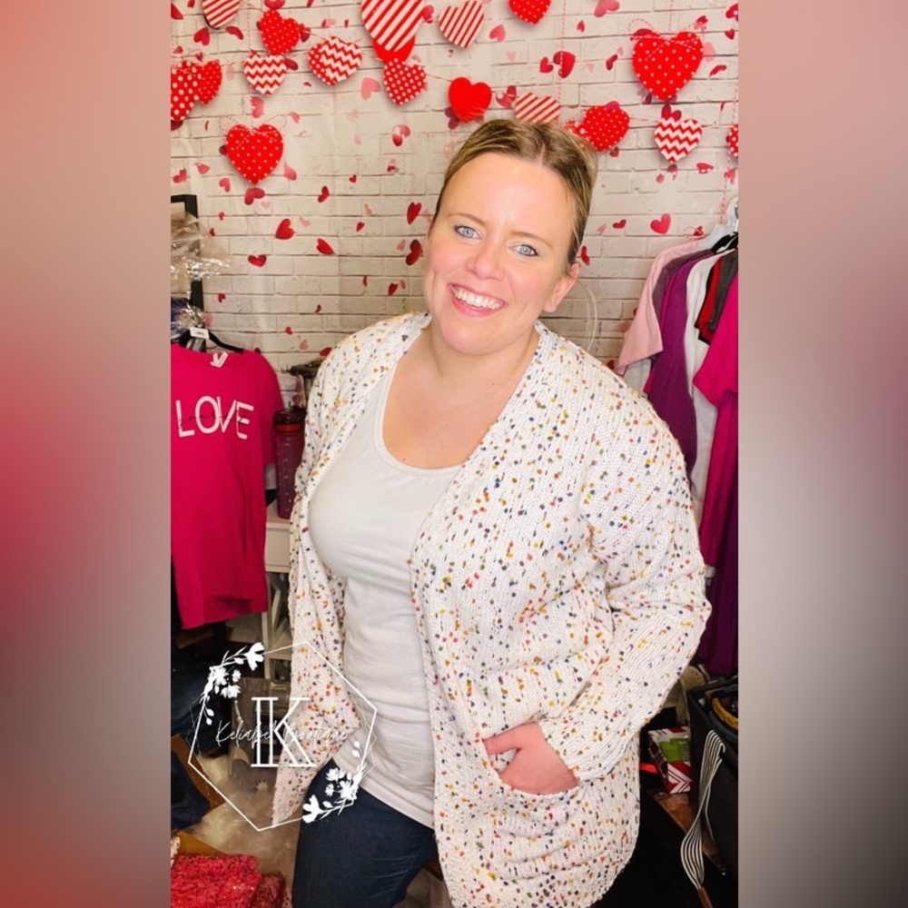 White Confetti Cardi